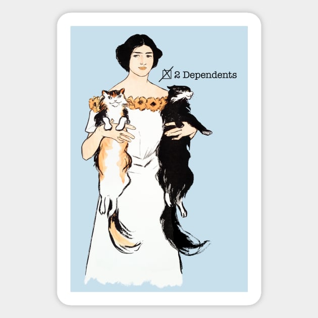 Two Dependent Cats Sticker by sticks and bones vintage